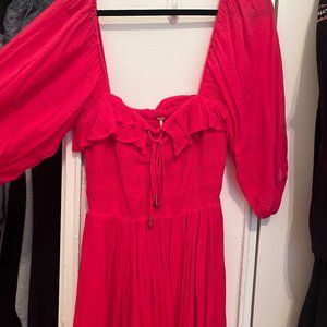 Free People Oasis Midi Dress - Size M Red Rose